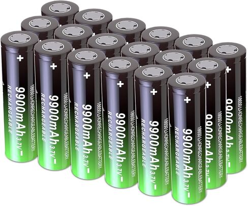 6 Pack 3.7V 9900 mAh Rechargeable Battery Flat Top Upgrade Capacity Batteries for Flashlights,Solar Lights,Headlamp, Remote Control in Saudi Arabia