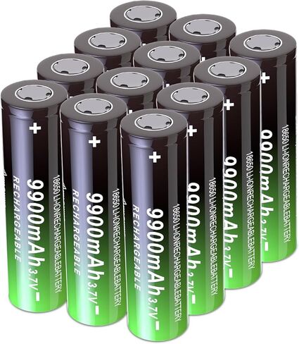 6 Pack 3.7V 9900 mAh Rechargeable Battery Flat Top Upgrade Capacity Batteries for Flashlights,Solar Lights,Headlamp, Remote Control in Saudi Arabia