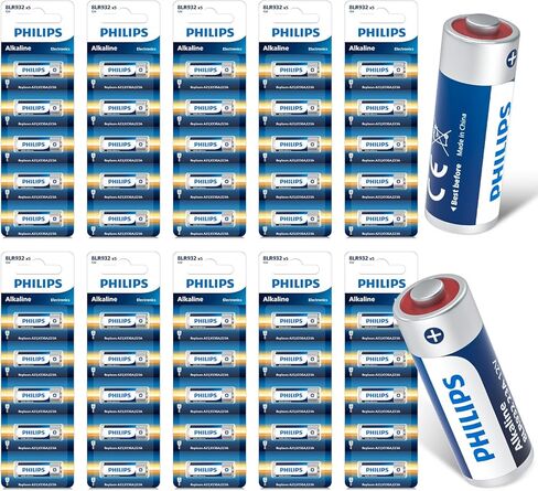 Philips 23A 12V Batteries 50-Pack, Long Lasting 12 Volt A23 Battery for Garage Doors, Key Fobs, Remotes in Kuwait