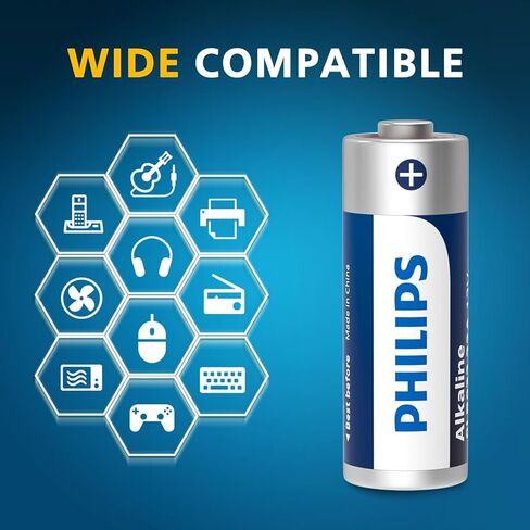 Philips 23A 12V Batteries 50-Pack, Long Lasting 12 Volt A23 Battery for Garage Doors, Key Fobs, Remotes in Kuwait