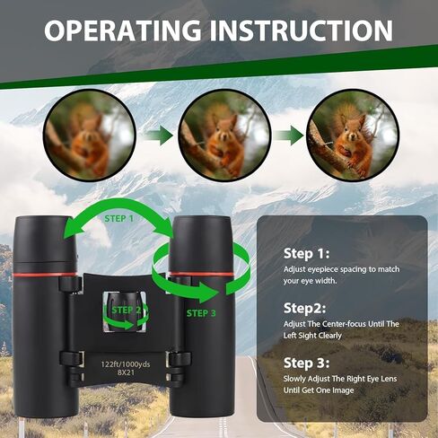 8x42 High-Powered Compact Binoculars for S & Kids - Bird Watching, Travel, Hunting, and Outdoor Adventures - Lightweight and Portable Design in Kuwait