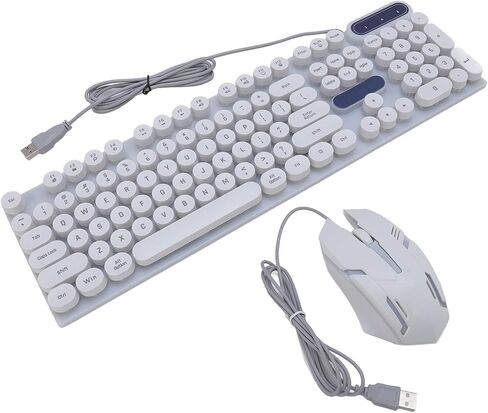 ciciglow Stylish RGB Wired Typewriter Keyboard and Mouse Combo with 5 Million Keystrokes Lifespan (D500 Black Punk Set) in Kuwait