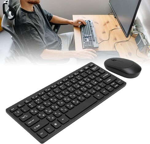 Russian Keyboard Mouse Set, 78 Keys 2.4GHz Wireless Keyboard and Mouse Combo with Proof Design and Ergonomic Tilt, for PC Laptop in Kuwait