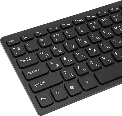 Russian Keyboard Mouse Set, 78 Keys 2.4GHz Wireless Keyboard and Mouse Combo with Proof Design and Ergonomic Tilt, for PC Laptop in Kuwait