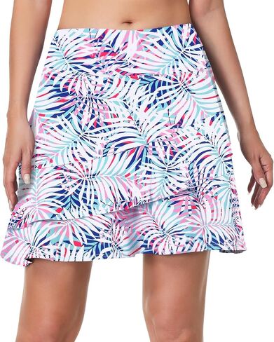 ANIVIVO Women Skorts Skirts 18" Tennis Golf Pickleball Ruffle Skorts Athletic Workout Skirt with Pockets in Kuwait
