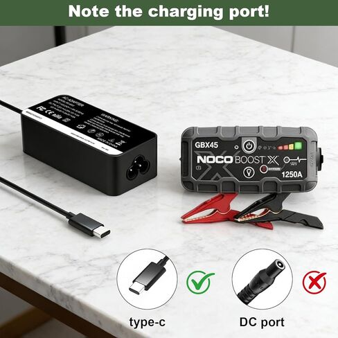 65W USB-C Charger for NOCO GBX45 Boost Compatible with NOCO Boost GBX45 GBX55 GBX75 GBX155 Portable Jump Starter Power Adapter Cord in Saudi Arabia