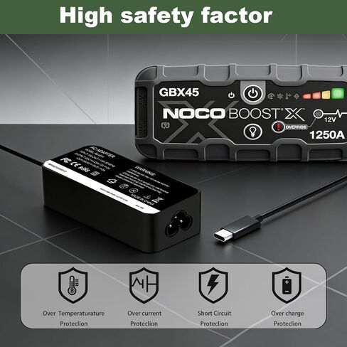 65W USB-C Charger for NOCO GBX45 Boost Compatible with NOCO Boost GBX45 GBX55 GBX75 GBX155 Portable Jump Starter Power Adapter Cord in Saudi Arabia