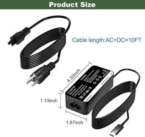 65W USB-C Charger for NOCO GBX45 Boost Compatible with NOCO Boost GBX45 GBX55 GBX75 GBX155 Portable Jump Starter Power Adapter Cord in Saudi Arabia