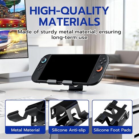 Mcbazel Metal Wall Mount for ROG Xbox Ally/Ally X, PlayStation Portal, Steam Deck, ROG Ally/X, Nintendo Switch 2/OLED/1, Gaming Console Hanger Stand with Heat Dissipation Vents & Easy Install Kit (Black) in Kuwait
