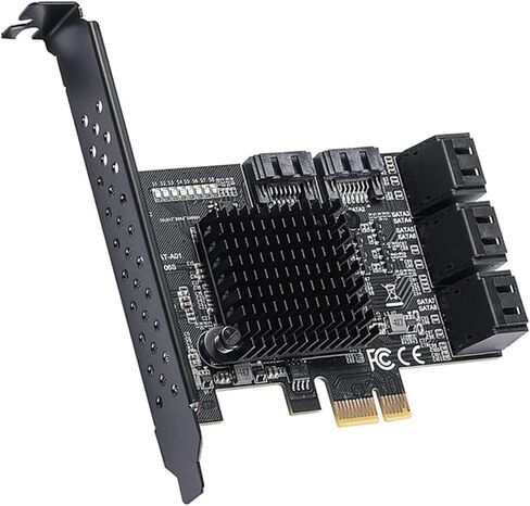PCI-E to SATA3.0 Controller Expansion Board 8-Port SATA3.0 Expansion Card PCI-E 1X 2X 4X 8X 16X Interface Adapter Power Supply in Kuwait