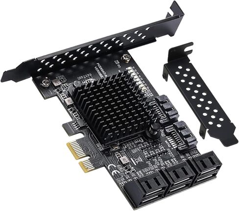 PCI-E to SATA3.0 Controller Expansion Board 8-Port SATA3.0 Expansion Card PCI-E 1X 2X 4X 8X 16X Interface Adapter Power Supply in Kuwait