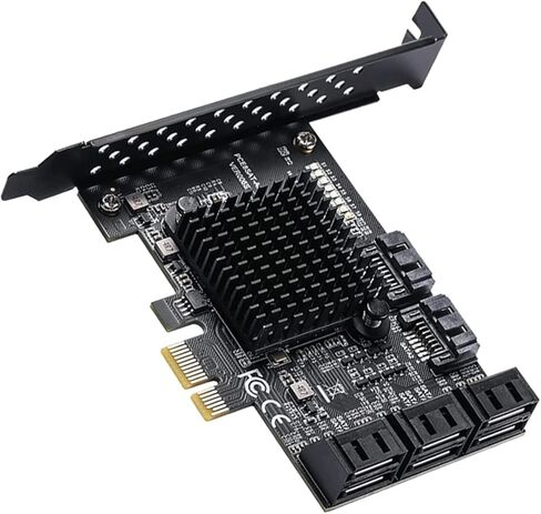 PCI-E to SATA3.0 Controller Expansion Board 8-Port SATA3.0 Expansion Card PCI-E 1X 2X 4X 8X 16X Interface Adapter Power Supply in Kuwait