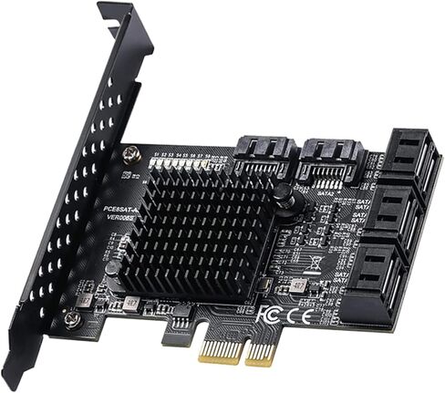PCI-E to SATA3.0 Controller Expansion Board 8-Port SATA3.0 Expansion Card PCI-E 1X 2X 4X 8X 16X Interface Adapter Power Supply in Kuwait