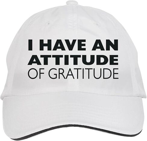 Makoroni - I Have an Attitude of Gratitude Hat Adjustable Cap, DesF69 White in Kuwait