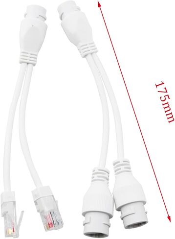 ZYAMY مجموعة واحدة من مقسم إيثرنت مقاوم للماء PoE ومحول مقسم 1 كابل شبكة لتشغيل 2 كاميرات IP سلسلة المراقبة مزود الطاقة in Kuwait