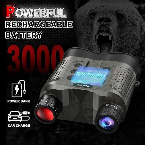 [2025 Upgrade] 4K Head-Mounted Digital Infrared Night Vision Goggles for Adults, with 3" Screen 1312FT Compatible with Fast MICH Helmet for Long Range Airsoft Military Hunting Tactical Gear in Kuwait