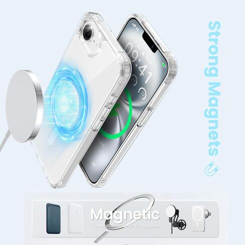 CyTex for iPhone 17e/16e Case(2026/2025) Compatible with MagSafe, Phone case iPhone 17 e, 16 e Clear, Transparent iPhone 17e/16e, Strong Magnetic, Anti-Yellow - Clear in Kuwait