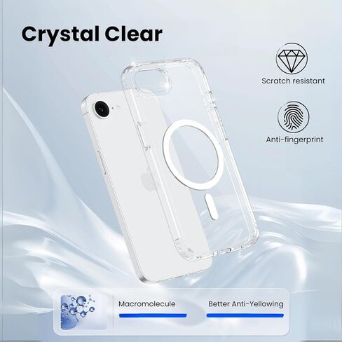 CyTex for iPhone 17e/16e Case(2026/2025) Compatible with MagSafe, Phone case iPhone 17 e, 16 e Clear, Transparent iPhone 17e/16e, Strong Magnetic, Anti-Yellow - Clear in Kuwait