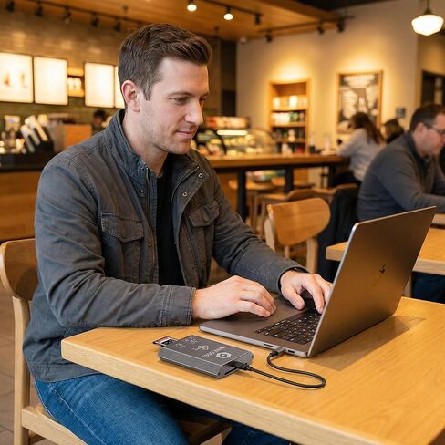 قارئ بطاقات مزدوج CFexpress Type B & SD 4.0، نقل البيانات، قراءة متزامنة، كابلات USB-C وUSB-A متضمنة، قارئ بطاقات ألومنيوم محمول لأنظمة Windows وmacOS وLinux وAndroid (10 جيجابايت في الثانية) in Kuwait