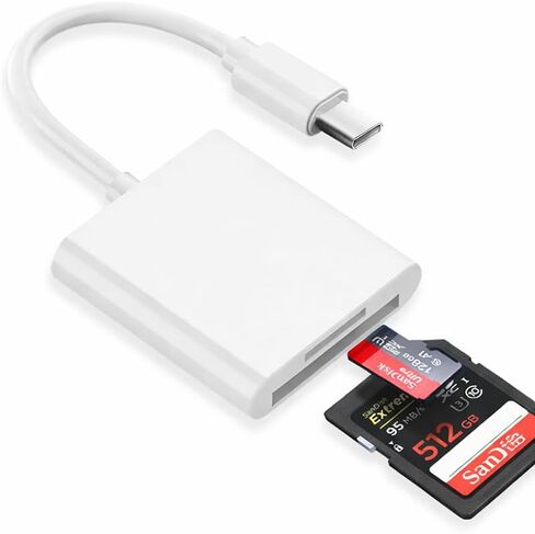 USB C SD/TF Card Reader with Cable, Dual Slot Memory Card Reader Adapter, Plug and Play High Stability Fast Data Transfer for Phone/Tablet/Laptop in Saudi Arabia