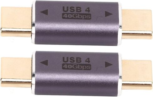 قطعتان من محول ذكر من النوع C إلى النوع C، محول USB C بسرعة 40 جيجابت في الثانية 100 وات، موصل USB C صغير مستقيم للهواتف الذكية المحمولة مع هيكل معدني، يدعم فيديو 8K وسريع in Kuwait