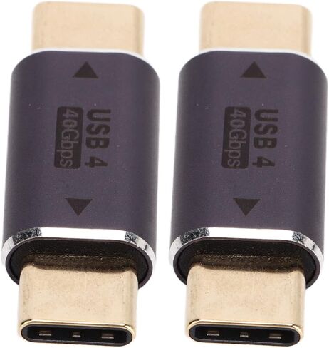 قطعتان من محول ذكر من النوع C إلى النوع C، محول USB C بسرعة 40 جيجابت في الثانية 100 وات، موصل USB C صغير مستقيم للهواتف الذكية المحمولة مع هيكل معدني، يدعم فيديو 8K وسريع in Kuwait
