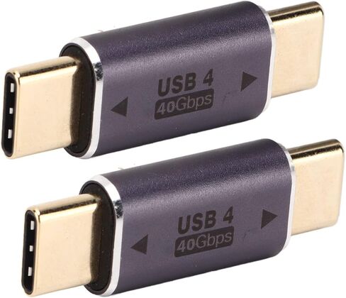 قطعتان من محول ذكر من النوع C إلى النوع C، محول USB C بسرعة 40 جيجابت في الثانية 100 وات، موصل USB C صغير مستقيم للهواتف الذكية المحمولة مع هيكل معدني، يدعم فيديو 8K وسريع in Kuwait