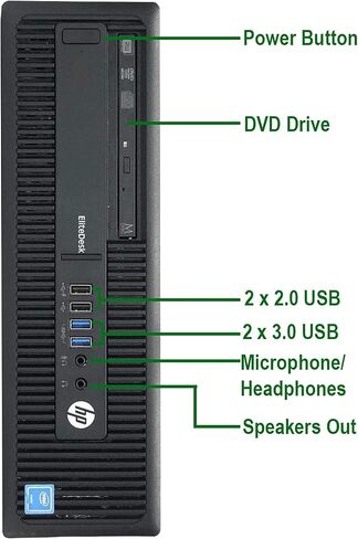 HP EliteDesk 800 G1 Business Tower Computer 4th Gen Desktop PC (Intel Quad Core i5 4570, 16GB Ram, 2TB HDD + 120GB Brand New Solid State SSD, HDMI, WIFI, USB 3.0) Win 10 Pro (Renewed) in Kuwait