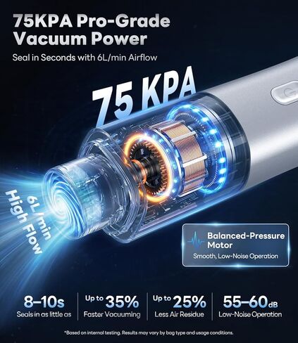 Handheld Vacuum Sealer for Food, VacSense Series 75kPa Compact Vacuum Sealer Machine with 2000mAh Rechargeable Battery, Cordless & Portable, 30 BPA-Free Reusable Bags for Meal Prep, Travel & Kitchen in Saudi Arabia