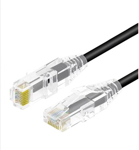كابل شبكة رقيق وناعم للغاية متعدد الخيوط جيجابت الفئة 6 كابل التصحيح CAT6 كابل رفيع عالي السرعة لشبكة النطاق العريض كابل أسود الطول (1.5 متر) in Kuwait