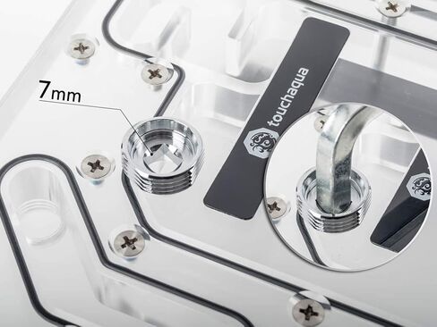 Bitspower Touchaqua Advanced G1/4" مناسب لشد الأنابيب الصلبة بقطر 14 مم، فضي مجيد، عبوتان in Kuwait