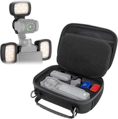حقيبة تخزين JJC Pocket 3 مع 3 قطع من الضوء المغناطيسي لـ DJI Osmo Pocket 3 Creator Combo، حقيبة محمولة ذات هيكل صلب من مادة EVA مع فتحة مقبض البطارية وحزام الكتف، مصباح فيديو LED صغير قابل لإعادة الشحن in Kuwait