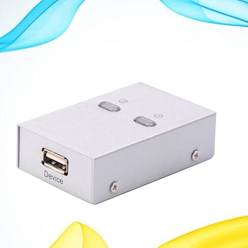 جهاز مشاركة الطابعة والماسح الضوئي Balacoo USB 2.0 لجهازي كمبيوتر، صندوق مشاركة محيطي محدد USB تلقائي بدون كابل، متوافق مع Windows، للاستخدام المنزلي والمكتبي in Kuwait