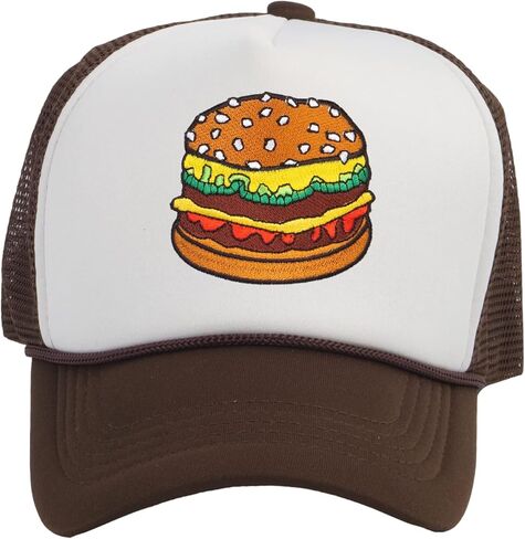 TOP HEADWEAR Hamburger Cheeseburger Trucker Hat - Men's Snapback Burger Food Cap in Kuwait