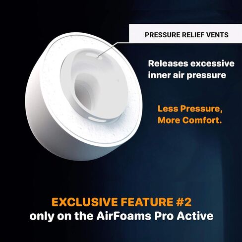AirFoams Pro Active V2.0 Memory Foam Lifetime Replacement Ear Tips for AirPods Pro 1 & 2 – Flexible Silicone Shield, Anti Slip, Better Sound, All Day Comfort, Secure, Noise Cancelling (3 Pairs-S/M/L) in Kuwait