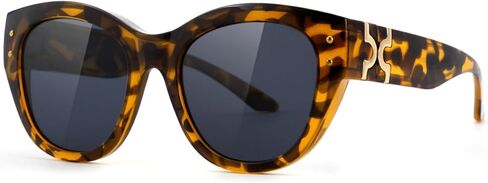 Meeloog Polarized Sunglasses Fit Over Glasses For Women, Trendy Round Sun Glasses Lightweight Wrap Around Shades MST0080 in Saudi Arabia
