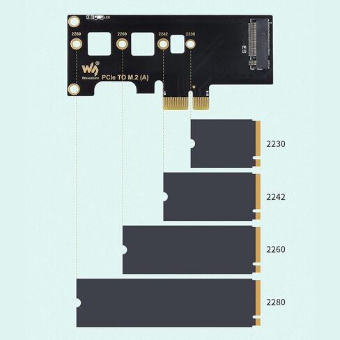 PCIe to M.2 Adapter Card with PCI-EX1/X4/X8/X16 Card Slot for Raspberry Pi RPI Compute Module 4 Parts in Kuwait