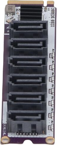 بطاقة محول Zopsc M.2 إلى SATA، محول RTL9210 Chip M.2 Key PCIe 3.0 إلى 6 جيجابت في الثانية SATA، بطاقة توسيع 6 منافذ. in Kuwait