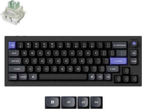 لوحة مفاتيح الألعاب السلكية Keychron Q2 HE 8K مع مفاتيح مغناطيسية، تخطيط 65%، مشغل سريع، هيكل من الألومنيوم، تشغيل قابل للتعديل، مقبض، RGB، متوافق مع Mac/Windows/Linux - أسود in Kuwait