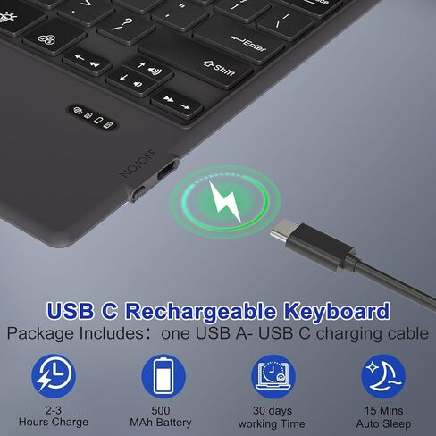 لوحة مفاتيح Pro 3 - غطاء من النوع لجهاز Pro 7 Plus 7/6/5/4/3، 7 ألوان بإضاءة خلفية بلوتوث، لوحة مفاتيح مغناطيسية 3 محمولة رفيعة للغاية مع لوحة تتبع in Kuwait