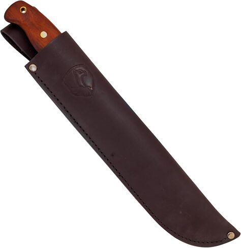 أداة كوندور وسكين Ironpath Machete Knife - 1075 فولاذ عالي الكربون - مقبض من خشب الجوز - غمد جلدي ملحوم - منجل تكتيكي سميك 5 مم - شفرة 9.9 بوصة - 22.9 أونصة in Kuwait