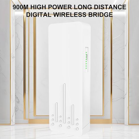 Jectse 900M High Power Wireless Bridge, 5.8GHz 5KM Long Distance Transmission with 2 Port Gigabit Ethernet, for Farms Construction Sites Remote Locations (US Plug) in Kuwait