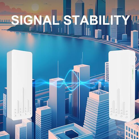 Jectse 900M High Power Wireless Bridge, 5.8GHz 5KM Long Distance Transmission with 2 Port Gigabit Ethernet, for Farms Construction Sites Remote Locations (US Plug) in Kuwait