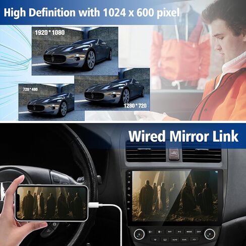 ستيريو سيارة LEXXSON لسيارة Honda Accord 7th 2003-2007، لراديو Honda Accord 2003 2004 2005 2006 2007 مدمج في Carplay & Android Auto، مع نظام تحديد المواقع العالمي (GPS)، واي فاي، بلوتوث، FM، شاشة مقسمة in Kuwait