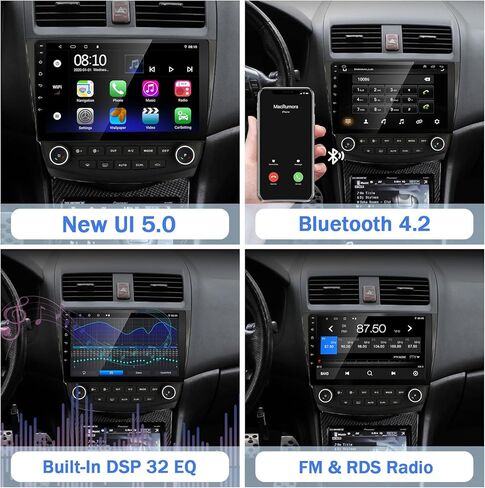 ستيريو سيارة LEXXSON لسيارة Honda Accord 7th 2003-2007، لراديو Honda Accord 2003 2004 2005 2006 2007 مدمج في Carplay & Android Auto، مع نظام تحديد المواقع العالمي (GPS)، واي فاي، بلوتوث، FM، شاشة مقسمة in Kuwait