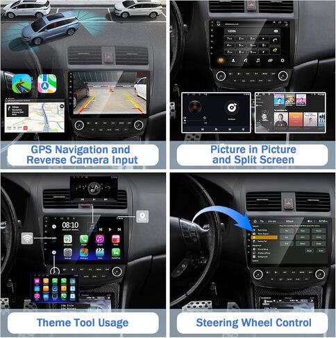 ستيريو سيارة LEXXSON لسيارة Honda Accord 7th 2003-2007، لراديو Honda Accord 2003 2004 2005 2006 2007 مدمج في Carplay & Android Auto، مع نظام تحديد المواقع العالمي (GPS)، واي فاي، بلوتوث، FM، شاشة مقسمة in Kuwait
