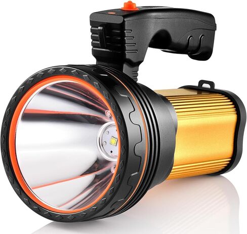 Flashlights High Lumens, 9000LM Spotlight Flashlights, IPX5 Waterproof FlashLight, 20h Ultra-Long Standby Rechargeable Spotlight with Shoulder Strap for Camping with USB Output as a Power Bank in Kuwait