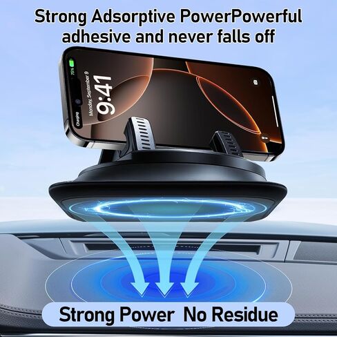 360 Rotate Phone Mount Car Phone Holder with Spring Clip No-Slip Dashboard Phone Stand Case-Friendly Mount for Navigation in Kuwait