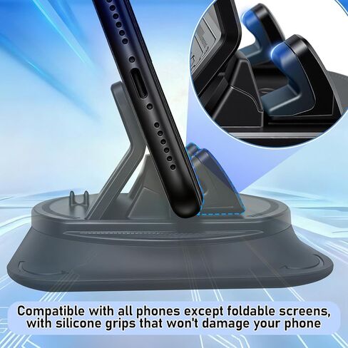 360 Rotate Phone Mount Car Phone Holder with Spring Clip No-Slip Dashboard Phone Stand Case-Friendly Mount for Navigation in Kuwait