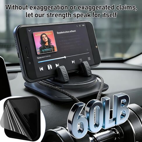 360 Rotate Phone Mount Car Phone Holder with Spring Clip No-Slip Dashboard Phone Stand Case-Friendly Mount for Navigation in Kuwait
